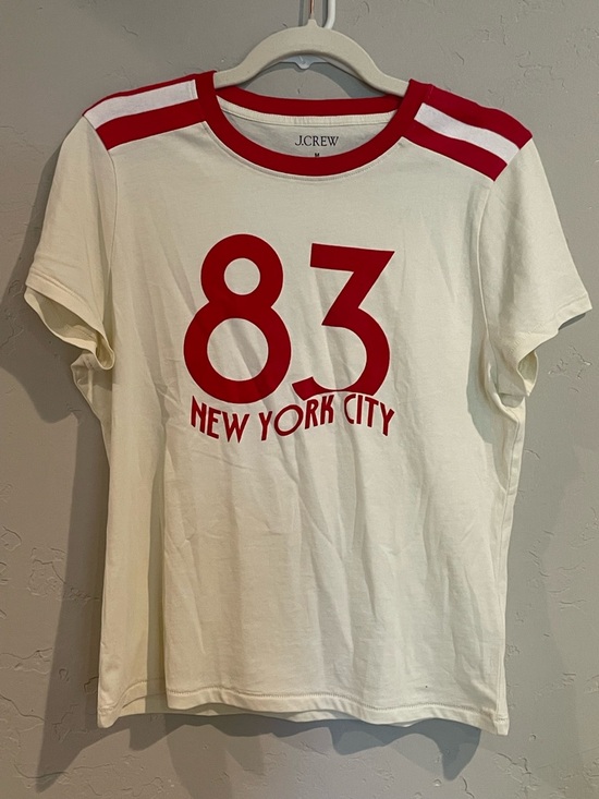 J. Crew Tops - J. Crew White Tee with Bold Red '83 NYC Graphic